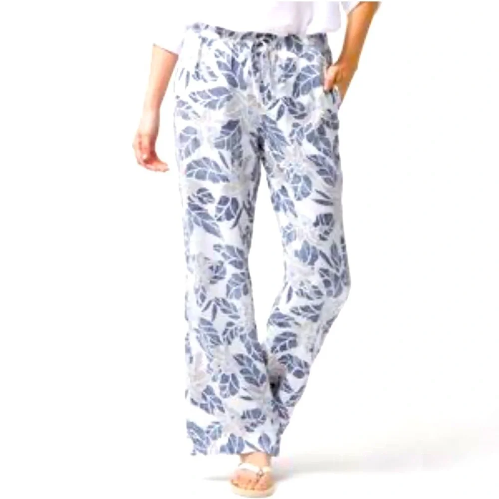 Tommy Bahama Luxury, ♻️Sustainable, RARE Pattern, Acid-Washed Leaf Pants, Size S - Picture 9 of 11